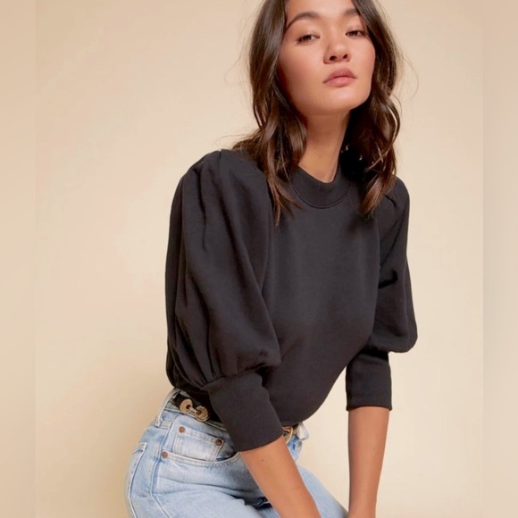 Women’s Nation LTD Mandi Dressed Up Sweatshirt in Jet Black Size XS - Picture 1 of 5